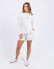 Simplified Confetti Crew - Vintage White-Foxwood-Say hello to your new feel-good fave. The Simplified Confetti Crew brings all the comfort with a playful twist. With multicoloured embroidery on the chest, raw edge details, and a curved hem that flatters every fit, it's the kind of piece you'll want to wear on repeat. Easy to throw on, even easier to love. One colour just won’t be enough. Front chest multicoloured embroidery Raw edge detail Curved hem 100% Cotton Model is wearing a size 10-Pash + Evolve