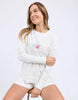 Simplified Confetti Crew - Vintage White-Foxwood-Say hello to your new feel-good fave. The Simplified Confetti Crew brings all the comfort with a playful twist. With multicoloured embroidery on the chest, raw edge details, and a curved hem that flatters every fit, it's the kind of piece you'll want to wear on repeat. Easy to throw on, even easier to love. One colour just won’t be enough. Front chest multicoloured embroidery Raw edge detail Curved hem 100% Cotton Model is wearing a size 10-Pash + Evolve