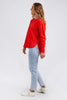 Simplified Crew - Bright Red-Foxwood-The Simplified Crew is the perfect throw over for your everyday wardrobe. With its round neck, hi-lo hemline, side splits with raw edging & the classic Foxwood logo, you are going to want one in every colour. 100% UNBRUSHED COTTON FLEECE Our model wears size 10 Designed in Australia-Pash + Evolve