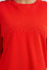 Simplified Crew - Bright Red-Foxwood-The Simplified Crew is the perfect throw over for your everyday wardrobe. With its round neck, hi-lo hemline, side splits with raw edging & the classic Foxwood logo, you are going to want one in every colour. 100% UNBRUSHED COTTON FLEECE Our model wears size 10 Designed in Australia-Pash + Evolve