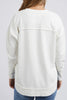 Simplified Crew - Ecru-Foxwood-The Simplified Crew is the perfect throw over for your everyday wardrobe. With its round neck, hi-lo hemline, side splits with raw edging & the classic Foxwood logo, you are going to want one in every colour. 100% UNBRUSHED COTTON FLEECE Our model wears size 10 Designed in Australia-Pash + Evolve