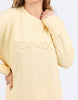 Simplified Crew - Lemon-Foxwood-The Simplified Crew is the perfect throw over for your everyday wardrobe. With its round neck, hi-lo hemline, side splits with raw edging & the classic Foxwood logo, you are going to want one in every colour. Front chest embroidery Raw edge detail Curved hem 100% Cotton Model is wearing a size 10-Pash + Evolve