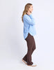 Simplified Metallic Crew - Blue/Lemon-Foxwood-The Bling version of our Best Selling Simplified Crew. This crew is the perfect throw over for your everyday wardrobe. With its round neck, hi-lo hemline, side splits with raw edging & the classic Foxwood logo, you are going to want one in every colour. The Metallic Crew has a stunning lurex thread run through the Foxwood embroidery for that little bit 'extra'. Front chest embroidery Raw edge detail Curved hem 100% Cotton Our model is 176cm and wears Size 10-Pa