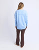 Simplified Metallic Crew - Blue/Lemon-Foxwood-The Bling version of our Best Selling Simplified Crew. This crew is the perfect throw over for your everyday wardrobe. With its round neck, hi-lo hemline, side splits with raw edging & the classic Foxwood logo, you are going to want one in every colour. The Metallic Crew has a stunning lurex thread run through the Foxwood embroidery for that little bit 'extra'. Front chest embroidery Raw edge detail Curved hem 100% Cotton Our model is 176cm and wears Size 10-Pa