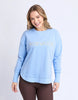 Simplified Metallic Crew - Blue/Lemon-Foxwood-The Bling version of our Best Selling Simplified Crew. This crew is the perfect throw over for your everyday wardrobe. With its round neck, hi-lo hemline, side splits with raw edging & the classic Foxwood logo, you are going to want one in every colour. The Metallic Crew has a stunning lurex thread run through the Foxwood embroidery for that little bit 'extra'. Front chest embroidery Raw edge detail Curved hem 100% Cotton Our model is 176cm and wears Size 10-Pa