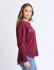 Simplified Metallic Crew - Port-Foxwood-The Bling version of our Best Selling Simplified Crew. This crew is the perfect throw over for your everyday wardrobe. With its round neck, hi-lo hemline, side splits with raw edging & the classic Foxwood logo, you are going to want one in every colour. The Metallic Crew has a stunning lurex thread run through the Foxwood embroidery for that little bit 'extra'. Front chest embroidery Raw edge detail Curved hem 100% Cotton Our model is 176cm and wears Size 10-Pash + E