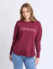Simplified Metallic Crew - Port-Foxwood-The Bling version of our Best Selling Simplified Crew. This crew is the perfect throw over for your everyday wardrobe. With its round neck, hi-lo hemline, side splits with raw edging & the classic Foxwood logo, you are going to want one in every colour. The Metallic Crew has a stunning lurex thread run through the Foxwood embroidery for that little bit 'extra'. Front chest embroidery Raw edge detail Curved hem 100% Cotton Our model is 176cm and wears Size 10-Pash + E