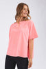 Simplified Tee - Neon Pink-Foxwood-The Simplified Tee is the perfect throw over for your everyday wardrobe. With its round neck, hi-lo hemline, side splits with raw edging & the classic Foxwood logo, you are going to want one in every colour. Front chest embroidery Round neckline Relaxed fit 100% Cotton Our model is 176cm and wears Size 10-Pash + Evolve