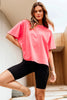 Simplified Tee - Neon Pink-Foxwood-The Simplified Tee is the perfect throw over for your everyday wardrobe. With its round neck, hi-lo hemline, side splits with raw edging & the classic Foxwood logo, you are going to want one in every colour. Front chest embroidery Round neckline Relaxed fit 100% Cotton Our model is 176cm and wears Size 10-Pash + Evolve