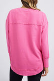 Simplified crew - bright pink-Foxwood-The Simplified Crew is the perfect throw over for your everyday wardrobe. With its round neck, hi-lo hemline, side splits with raw edging & the classic Foxwood logo, you are going to want one in every colour. 100% UNBRUSHED COTTON FLEECE Designed in Australia-Pash + Evolve
