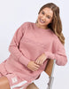 Simplified crew - dusty rose-Foxwood-The Simplified Crew is the perfect throw over for your everyday wardrobe. With its round neck, hi-lo hemline, side splits with raw edging & the classic Foxwood logo, you are going to want one in every colour. Front chest embroidery Raw edge detail Curved hem 100% Cotton Model is wearing size 10-Pash + Evolve