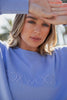 Simplified crew - neon blue-Foxwood-The Simplified Crew is the perfect throw over for your everyday wardrobe. With its round neck, hi-lo hemline, side splits with raw edging & the classic Foxwood logo, you are going to want one in every colour. Front chest embroidery Raw edge detail Curved hem 100% Cotton Model is wearing a Size 10-Pash + Evolve