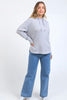 Simplified metallic hoodie - grey marle-Foxwood-Your everyday go-to just got a cozy upgrade. The Simplified Hoodie features the same relaxed vibe as our best-selling crew, with a soft hood and adjustable drawstrings for extra comfort. The hi-lo hemlie and side splits with raw edging are all there, with the signature Foxwood logo for that effortless, stylish touch. Perfect for layering or wearing solo, this hoodie is your new favorite for easy, all-day wear. You’ll want one in every color! Front chest embroi