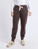 Simplified trackpant - coffee-Foxwood-The ultimate Foxwood Simplified Crew just got a BFF. The Simplified Pant is here and is set to be your favourite on-the-go trackpant for everyday style. Featuring a wide and super comfortable elastic waistband with drawstring tie. The Simplified Pant features the same raw edge detailing on the waist and cuffs as the best selling crew making these a stylish match back. Add side pockets for your treasure and our classic embroidered Foxwood logo on the leg and you have pa