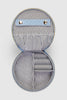 Sisco jewellery box - cloudy blue-Louenhide-The Louenhide Sisco Cloudy Blue Jewellery box is a gorgeous travel case ideal for storing your precious gems. Organise your essential items easily with three ring rolls, two compartments, an elasticated slip pocket and a press stud tab for earrings. Structured and protected, this affordable jewellery case will be your new travel companion. Internal Features 3 Ring Rolls, Press Stud Earring Band, Elastic Slip Pocket, 2 Compartments Internal Lining Polyester Recycle