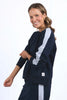 Sloane Fleece Crew - Navy/Grey Marle Trim-Elm-*95% Cotton, 5% Elastane-Pash + Evolve