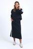 Sloane Fleece Skirt Navy/Grey Marle Trim-Elm-*95% Cotton, 5% Elastane-Pash + Evolve