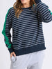Sloane crew - navy/white stripe-Elm-Pash + Evolve