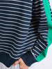 Sloane crew - navy/white stripe-Elm-Pash + Evolve