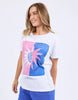 Solar Tee - White-Foxwood-Turn up the colour in this bold oversized tee. Featuring a bright exclusive print, classic round neckline, and a relaxed oversized fit, it’s made for easy days with maximum style. Just throw it on and go loud. Foxwood exclusive front chest print Round neckline Oversized fit 100% Cotton Model is wearing a size 10-Pash + Evolve