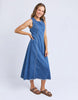 Solene Denim Dress - Mid Blue-Foxwood-Effortlessly chic and versatile, the Solene Denim Dress features a flattering A-line silhouette with clean seam detailing on the front and back. Designed with a back zip closure for ease, it’s perfect for casual days or dressed-up evenings. Back zip opening Front and back seam detail 100% Cotton Our model is 176cm and wears Size 10-Pash + Evolve