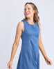 Solene Denim Dress - Mid Blue-Foxwood-Effortlessly chic and versatile, the Solene Denim Dress features a flattering A-line silhouette with clean seam detailing on the front and back. Designed with a back zip closure for ease, it’s perfect for casual days or dressed-up evenings. Back zip opening Front and back seam detail 100% Cotton Our model is 176cm and wears Size 10-Pash + Evolve