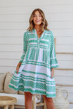 Sophia mediterranean dress - green-Pash + Evolve-Sophia is just the sweetest. Created from 100% cotton, this gorgeous dress will be an easy to wear Summer dress. The perfect dress for any occasion. *Buttons on front *pockets *v neck *Knee length *100% Cotton-Pash + Evolve