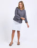 Spencer crew - charcoal-Foxwood-Relaxed and timeless, the new Spencer Crew from Foxwood Clothing comes from a long-line of Foxwood best selling fleece crews. The Spencer adds a relaxed spin to dressing with a wider sleeve featuring a rolled cuff and a slightly oversized fit for the ultimate in comfort. Relaxed fit Raw edge detail Rolled sleeve cuff 100% Cotton Model is wearing a size 10-Pash + Evolve