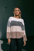 Stacey knit - mocca/latte-Pash + Evolve-*Super soft *Long sleeve *Round neck *Stripes *65% Acrylic, 35% Wool-Pash + Evolve