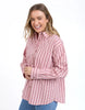 Staple Shirt - Pink & Berry Stripe-Foxwood-Meet your new wardrobe hero—the Staple Shirt! With a front button opening, chest pocket, and relaxed fit, this 100% cotton shirt is perfect for layering or wearing solo. Effortlessly stylish and super comfy, it’s the essential piece you’ll reach for again and again. Front button opening Chest pocket Relaxed Fit 100% Cotton Model is 176cm and wears size 10-Pash + Evolve