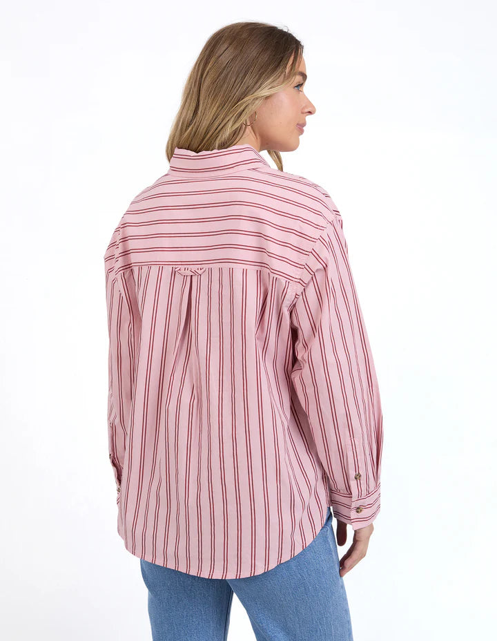 Staple Shirt - Pink & Berry Stripe-Foxwood-Meet your new wardrobe hero—the Staple Shirt! With a front button opening, chest pocket, and relaxed fit, this 100% cotton shirt is perfect for layering or wearing solo. Effortlessly stylish and super comfy, it’s the essential piece you’ll reach for again and again. Front button opening Chest pocket Relaxed Fit 100% Cotton Model is 176cm and wears size 10-Pash + Evolve