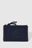 Star purse - navy-Louenhide-The Louenhide Star Purse is a sweet coin purse that adds an element of fun to any outfit. Complete with three card slots and a handy key ring chain, this mini purse will keep your small essentials organised, day to night. The Star purse is a thoughtful gift for bridesmaids, birthdays or someone special and is available in a variety of fun colours. Internal Features 3 Card Slots, Key Ring Chain External Features Key Ring Chain Internal Lining 100% Recycled Polyester Black and Whit