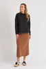 Step hem sweat - black-One Ten Willow-*Long sleeve *Round neck *Cotton/Polyester/French Terry-Pash + Evolve