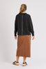 Step hem sweat - black-One Ten Willow-*Long sleeve *Round neck *Cotton/Polyester/French Terry-Pash + Evolve
