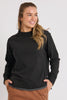 Step hem sweat - black-One Ten Willow-*Long sleeve *Round neck *Cotton/Polyester/French Terry-Pash + Evolve