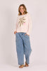 Step hem top - pink abstract-One Ten Willow-*Long sleeve *Pink abstract print *Round neck *Step hem *Cotton/Polyester-Pash + Evolve