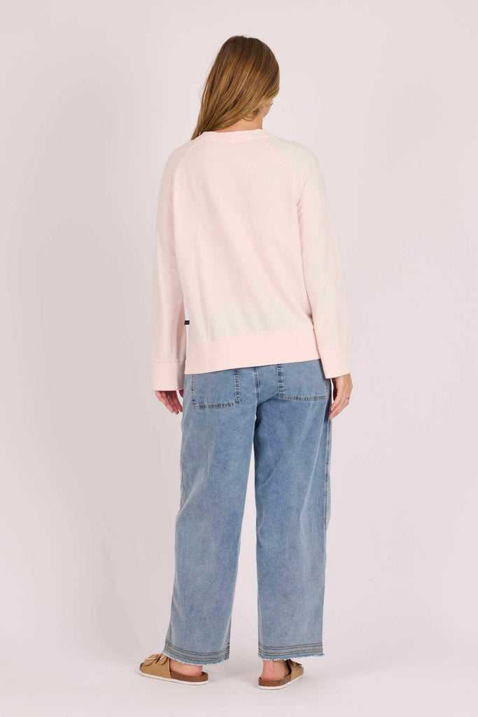 Step hem top - pink abstract-One Ten Willow-*Long sleeve *Pink abstract print *Round neck *Step hem *Cotton/Polyester-Pash + Evolve