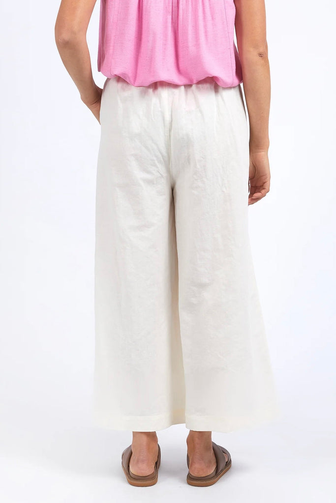 Stevie Pant - Marshmallow-Elm-The Stevie Pant features material in a soft and superior drape and a wide leg silhouette. Pair with basic tees or a button up top to achieve an effortlessly elevated look. Wide leg Elastic waist with tie Soft & superior drape Linen Viscose-Pash + Evolve