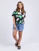 Stijl tee - abstract-Elm-Redefine comfort and chic with the Stijl Tee a fresh take on gorgeous geometric designs. Every wardrobe deserves a little fun – and this brings it. Exclusive Elm print Drop shoulder 100% Cotton Model is wearing a size 10-Pash + Evolve