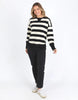 Striped Delilah Crew - black/white-Foxwood-Comfortable, casual and 100% cotton. The Delilah Crew is the perfect addition to your everyday style! Featuring a crew neckline, curved hem and ribbed detailing, this relaxed fit, unbrushed fleece jumper will mix and match with all your wardrobe favourites Round neckline Raw edge detail Relaxed fit Unbrushed Cotton Fleece-Pash + Evolve