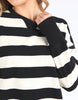 Striped Delilah Crew - black/white-Foxwood-Comfortable, casual and 100% cotton. The Delilah Crew is the perfect addition to your everyday style! Featuring a crew neckline, curved hem and ribbed detailing, this relaxed fit, unbrushed fleece jumper will mix and match with all your wardrobe favourites Round neckline Raw edge detail Relaxed fit Unbrushed Cotton Fleece-Pash + Evolve