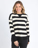 Striped Delilah Crew - black/white-Foxwood-Comfortable, casual and 100% cotton. The Delilah Crew is the perfect addition to your everyday style! Featuring a crew neckline, curved hem and ribbed detailing, this relaxed fit, unbrushed fleece jumper will mix and match with all your wardrobe favourites Round neckline Raw edge detail Relaxed fit Unbrushed Cotton Fleece-Pash + Evolve