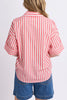 Striped Holiday Shirt - Pink Lemonade/White-Elm-The Striped Holiday Shirt is the definition of relaxed summer style. Crafted from a breathable linen blend with timeless yarn-dyed stripes, its oversized fit makes it perfect for layering or wearing on its own. Style it open over a tank, tucked into linen shorts or paired with relaxed pants for an effortless holiday-ready look. Button through shirt Yarn dyed stripe Linen blend Oversized fit 100% Cotton The Model is 173cm and is wearing a size 10-Pash + Evolve