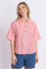Striped Holiday Shirt - Pink Lemonade/White-Elm-The Striped Holiday Shirt is the definition of relaxed summer style. Crafted from a breathable linen blend with timeless yarn-dyed stripes, its oversized fit makes it perfect for layering or wearing on its own. Style it open over a tank, tucked into linen shorts or paired with relaxed pants for an effortless holiday-ready look. Button through shirt Yarn dyed stripe Linen blend Oversized fit 100% Cotton The Model is 173cm and is wearing a size 10-Pash + Evolve