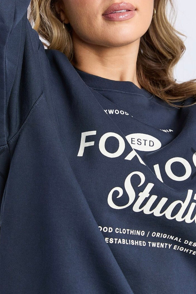 Studio crew - navy-Foxwood-*Relaxed fit *Crew neckline *Long sleeves *100% Cotton-Pash + Evolve