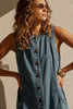 Suki Shift Dress - Fresh indigo-Ceres Life-Made from mid weight rigid denim Contains 41% TENCEL™ Lyocell fibers which are produced from responsibly sourced and processed wood pulp. TENCEL™ Lyocell and Modal fibers are naturally soft and smooth to the touch Functional button front Mini length in shift silhouette Princess seams with pockets-Pash + Evolve