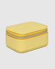 Suzie Jewellery Box - Lemon-Louenhide-The Louenhide Suzie Lemon Jewellery Box is a sweet travel companion ready to store all of your rings, necklaces, bracelets, and earrings. Use every day and stow in your bag for on-the-go use, or pack for weekend adventures. Featuring three ring rolls, two compartments, and an elasticated slip pocket, your precious gems will be secured safely. Internal Features 2 Ring Rolls, Elastic Slip Pocket, 2 Compartments Internal Lining Faux Suede 100% Lining Closure Secure Zip Bod