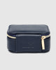 Suzie jewellery box - navy-Louenhide-The Louenhide Suzie Navy Jewellery Box is a sweet travel companion ready to store all of your rings, necklaces, bracelets, and earrings. Use every day and stow in your bag for on-the-go use, or pack for weekend adventures. Featuring three ring rolls, two compartments, and an elasticated slip pocket, your precious gems will be secured safely. Internal Features 2 Ring Rolls, Elastic Slip Pocket, 2 Compartments Internal Lining Faux Suede 100% Lining Closure Secure Zip Body 