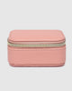 Suzie jewellery box - pink-Louenhide-The Louenhide Suzie Pink Jewellery Box is a sweet travel companion ready to store all of your rings, necklaces, bracelets, and earrings. Use every day and stow in your bag for on-the-go use, or pack for weekend adventures. Featuring three ring rolls, two compartments, and an elasticated slip pocket, your precious gems will be secured safely. Internal Features 2 Ring Rolls, Elastic Slip Pocket, 2 Compartments Internal Lining Faux Suede 100% Lining Closure Secure Zip Body 