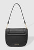 Sydney shoulder bag - black-Louenhide-The Louenhide Sydney Black Shoulder Bag is the must-have bag for any minimalist looking to elevate their summer capsule wardrobe. From bright and bold to timeless neutrals, this women’s shoulder bag is the perfect complement to your summer style. The compact size and curved edges make it the ideal bag to carry your daily essentials while remaining lightweight and comfortable to wear. Adorned with subtle details, from delicate stitching to chic light gold hardware, each 